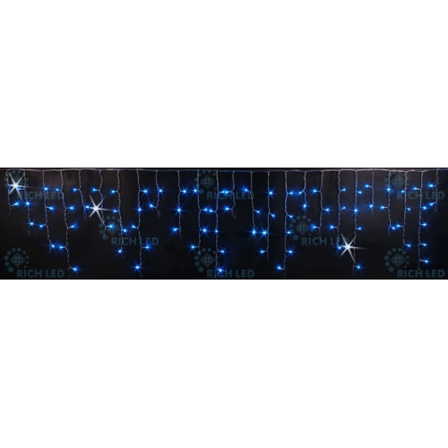 Гирлянда светодиодная Бахрома синяя с мерцанием 220B, 112 LED, провод прозрачный, IP54 RL-i3*0.5F-T/B