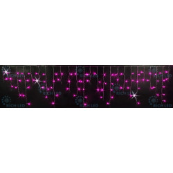 Гирлянда светодиодная Бахрома розовая с мерцанием 220B, 112 LED, провод прозрачный, IP54 RL-i3*0.5F-T/P