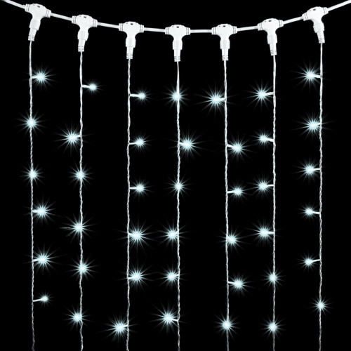 Гирлянда Занавес 1 x 9 м Белый с Мерцанием 220В, 900 LED, Провод Прозрачный ПВХ, IP54