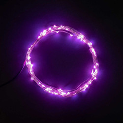 Гирлянда Роса 10м Розовая 12В, 100 LED, Провод Прозрачный Проволока, IP20