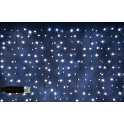 Гирлянда светодиодная Занавес белая 220B, 300 LED, провод прозрачный, IP65 RL-CS2*1.5-CT/W