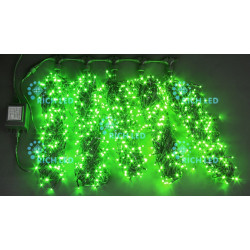 Гирлянда светодиодная зеленая постоянного свечения 24B, 1000 LED, провод черный, IP54 RL-S5*20-B/G