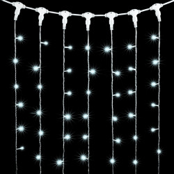 Гирлянда Занавес 2 x 3 м Белый 220В, 600 LED, Провод Прозрачный ПВХ, IP54