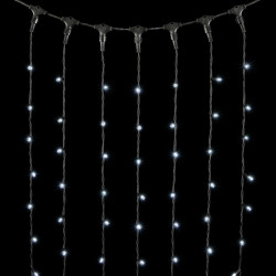 Гирлянда Занавес 2 x 2 м Белый 220В, 400 LED, Провод Черный Каучук, IP65