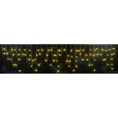 Гирлянда светодиодная Бахрома желтая с мерцанием 220B, 112 LED, провод белый, IP65 RL-i3*0.5F-RW/Y