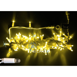 Гирлянда светодиодная желтая с мерцанием 24B, 100 LED, провод белый, IP65 RL-S10CF-24V-CW/Y