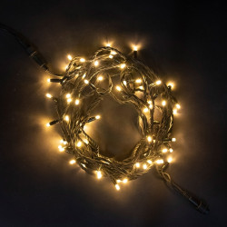 Гирлянда Нить 10м Шампань, 75 LED, Провод Черный Каучук, IP65
