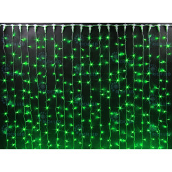Гирлянда светодиодная Занавес зеленая 220B, 1000 LED, провод белый, IP65 RL-C2*6-CW/G