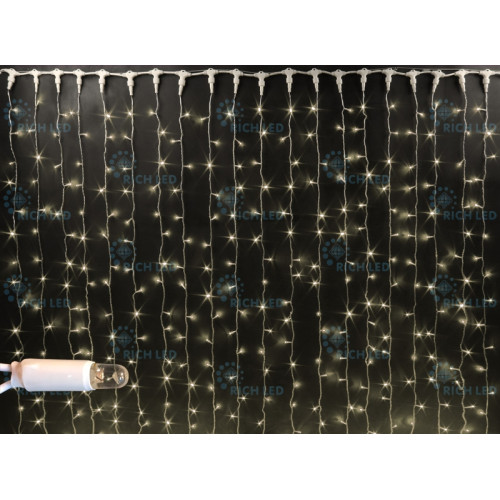 Гирлянда светодиодная Занавес белая 220B, 400 LED, провод прозрачный, IP65 RL-C2*2-CT/WW