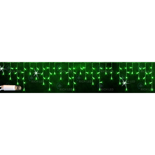 Гирлянда светодиодная Бахрома зеленая с мерцанием 220B, 112 LED, провод белый, IP65 RL-i3*0.5F-CW/G