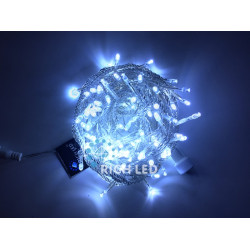 Гирлянда светодиодная белая постоянного свечения 24B, 100 LED, провод прозрачный, IP54 RL-S10C-24V-T/W