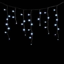 Гирлянда Бахрома 3,1 x 0,5 м Белая 220В, 120 LED, Провод Черный Каучук, IP65