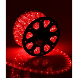 Светодиодный Дюралайт Ø13 мм Красный 220В, 36 LED/м, Свечение 180°, IP65, Бухта 100м