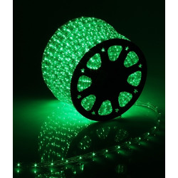 Светодиодный Дюралайт Ø13 мм Зеленый 220В, 36 LED/м, Свечение 360°, IP65, Бухта 100м