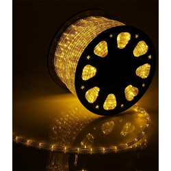 Светодиодный Дюралайт Ø13 мм Желтый 24В, 36 LED/м, Свечение 360°, IP65, Бухта 100м