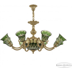 Подвесная люстра хрустальная 72213P/8/210 G P2 U Clear-Green/H-1I