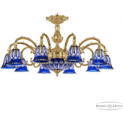 Подвесная люстра хрустальная 72209P/10/250 G P2 D Clear-Blue/H-1I