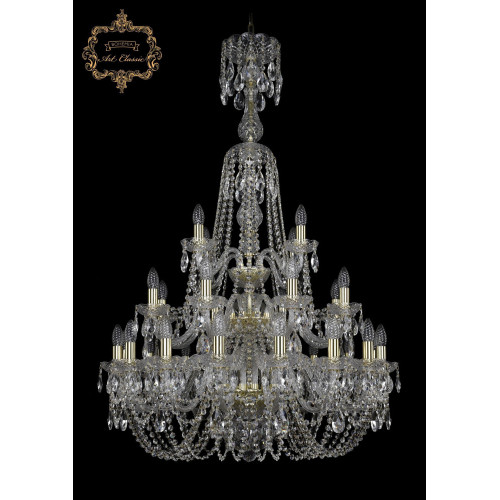 Хрустальная подвесная люстра 11.11.16+8+4.300.3d.XL-128.Gd.Sp