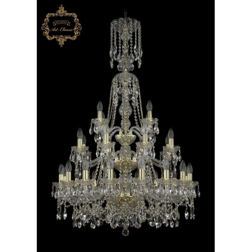 Хрустальная подвесная люстра 11.25.16+8+4.300.3d.XL-130.Gd.Sp