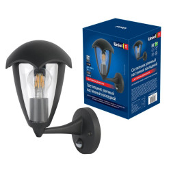 Настенный фонарь уличный с датчиком движения UUL-S81A 60W/E27 SENSOR IP54 BLACK