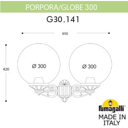 Настенный фонарь уличный GLOBE 300 G30.141.000.WYF1R