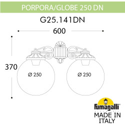 Настенный фонарь уличный Fumagalli GLOBE 250 G25.141.000.BYF1RDN