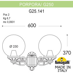 Настенный фонарь уличный Fumagalli GLOBE 250 G25.141.000.BYF1R