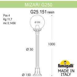 Наземный фонарь Fumagalli GLOBE 250 G25.151.000.VYF1R