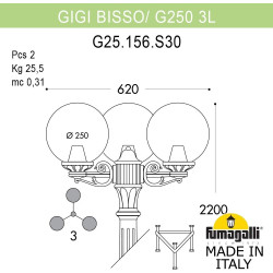 Наземный фонарь Fumagalli GLOBE 250 G25.156.S30.VYF1R