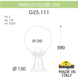 Наземный фонарь Fumagalli GLOBE 250 G25.111.000.VZF1R