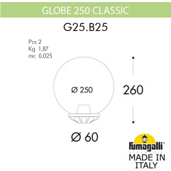 Уличный консольный светильник Fumagalli GLOBE 250 G25.B25.000.VYF1R
