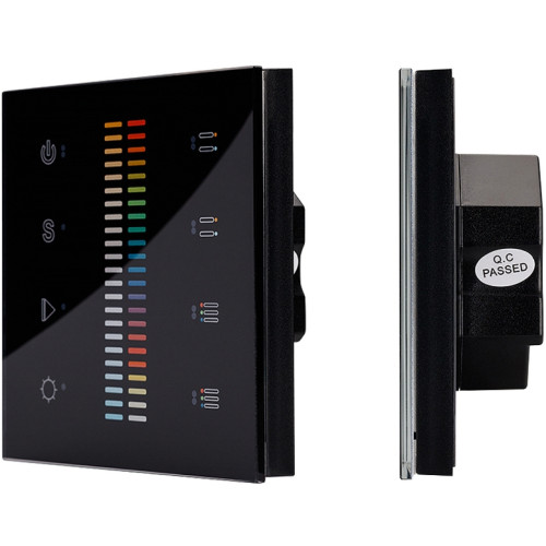 Панель Sens SR-2830C-AC-RF-IN Black (220V,RGB+CCT,4зоны) (Arlight, IP20 Пластик, 3 года) 019062