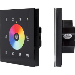INTELLIGENT Сенсорная панель DALI-901-11-4G-RGBW-DT6-IN Black (BUS/230V) (IARL, IP20 Пластик, 3 года) 037203