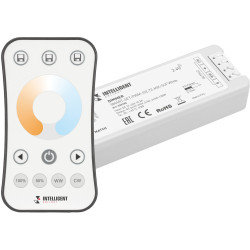 INTELLIGENT Диммер SMART-SET-PWM-102-72-MIX-SUF White (12-24V, 2x5A, ПДУ RING 10кн, 2.4G) (IARL, IP20 Пластик, 5 лет) 036184
