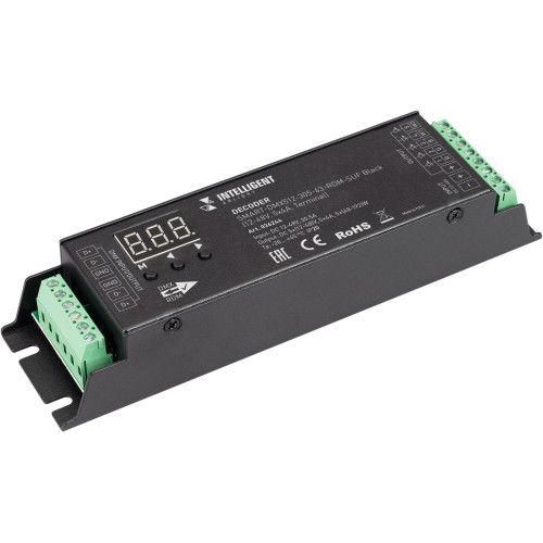 INTELLIGENT Декодер SMART-DMX512-305-63-RDM-SUF Black (12-48V, 5x4A, Terminal) (IARL, IP20 Металл, 5 лет) 036244