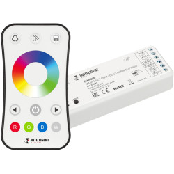 INTELLIGENT Диммер SMART-SET-PWM-104-52-RGBW-SUF White (12-24V, 4x4A, ПДУ RING 10кн, 2.4G) (IARL, IP20 Пластик, 5 лет) 036187