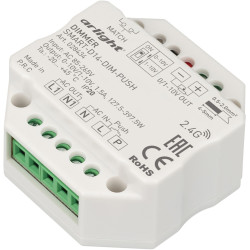 Диммер SMART-D14-DIM-PUSH (230V, 1.5А, 0-10V, 2.4G) (Arlight, IP20 Пластик, 5 лет) 028434