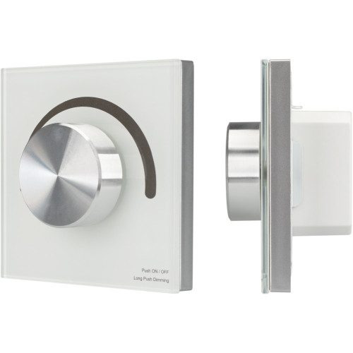 Панель SMART-P98-DIM-G-IN White (230V, 1.5A, 0/1-10V, Rotary, 2.4G) (Arlight, Стекло) 028432