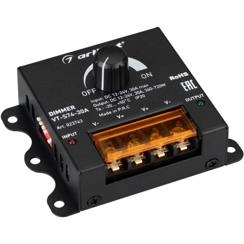 Диммер VT-S74-30A (12-24V) (Arlight, IP20 Металл, 1 год) 023743