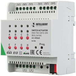 INTELLIGENT Релейный модуль KNX-708-SW10-DIN (BUS, 8x10A) (Arlight) 025665