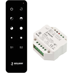 INTELLIGENT Диммер SMART-SET-TRIAC-601-72-DIM-PD-IN Black (230V, 1x1.5A, ПДУ 10кн, 2.4G) (IARL, IP20 Пластик, 5 лет) 036190