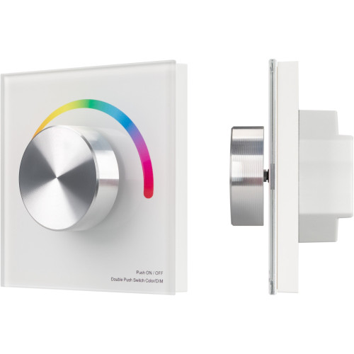 Панель SMART-P8-RGB-G-IN White (12-24V, 3x4A, Rotary, 2.4G) (Arlight, IP20 Пластик, 5 лет) 033764
