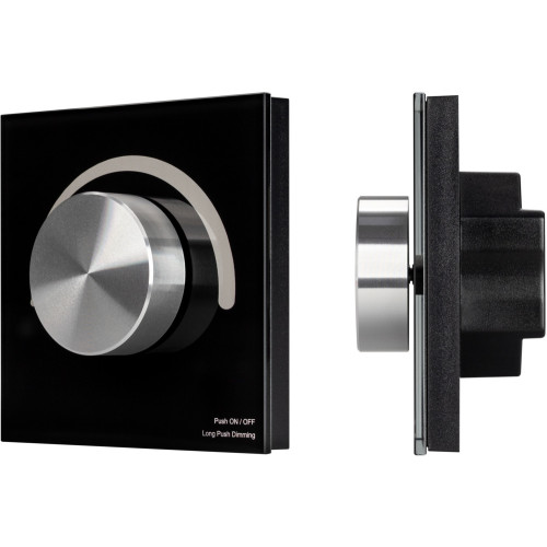 Панель SMART-P91-DIM-G-SUF Black (230V, Rotary, 2.4G) (Arlight, IP20 Пластик, 5 лет) 028425
