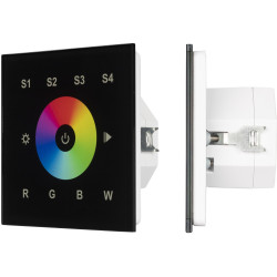 INTELLIGENT Сенсорная панель DALI-901-11-1G-4SC-RGBW-DT8-IN Black (BUS/230V) (IARL, IP20 Пластик, 3 года) 037199