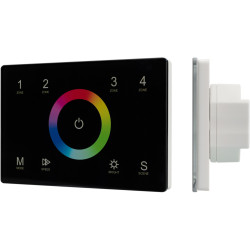 Панель Sens SMART-P83-RGB Black (230V, 4 зоны, 2.4G) (Arlight, IP20 Пластик, 5 лет) 028403