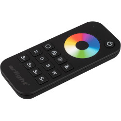 Пульт SMART-R28-RGBW Black (1 зона, 2.4G) (Arlight, IP20 Пластик, 5 лет) 023479