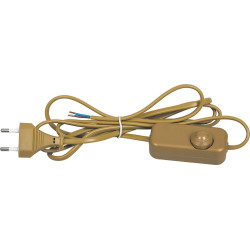 Сетевой шнур с диммером 230V 2м, золото, DM103-200W 23057