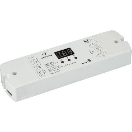 Декодер SMART-DMX-SUF (12-24V, 3x6A) (Arlight, IP20 Пластик, 5 лет) 028407