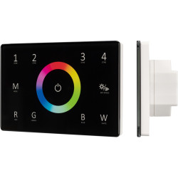 Панель Sens SMART-P85-RGBW Black (230V, 4 зоны, 2.4G) (Arlight, IP20 Пластик, 5 лет) 028405