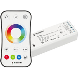 INTELLIGENT Диммер SMART-SET-PWM-105-52-MULTI-SUF White (12-24V, 5x3A, ПДУ RING 10кн, 2.4G) (IARL, IP20 Пластик, 5 лет) 036188
